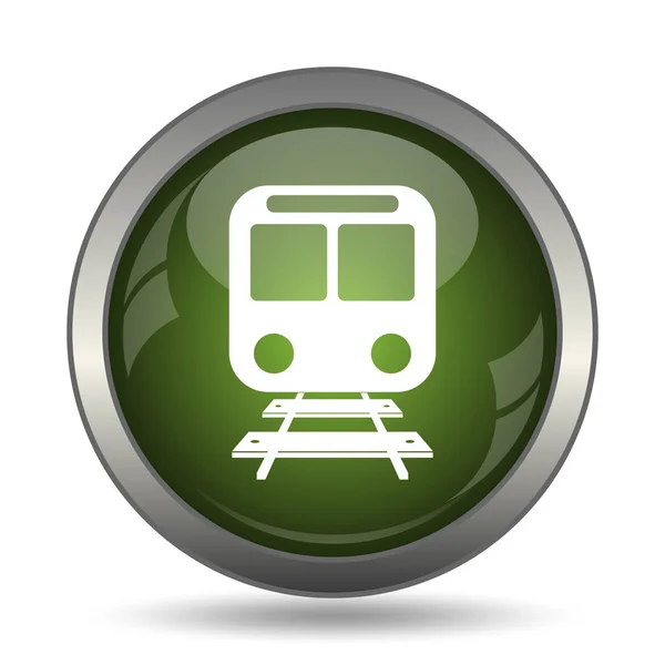 Het Pictogram Van Trein Internet Knop Witte Achtergrond — Stockfoto