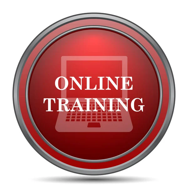 Çevrimiçi eğitim simgesi. Beyaz arka plan üzerinde Internet düğmesi