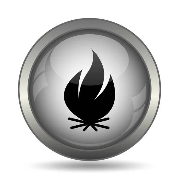 Feuer Symbol Schwarzer Website Knopf Auf Weißem Hintergrund — Stockfoto