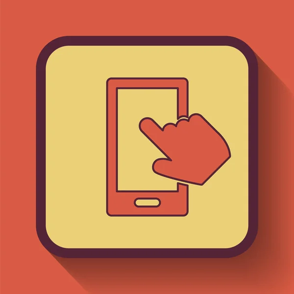 Smartphone with hand icon — Stock Photo, Image