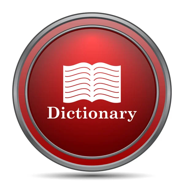 Icône Dictionnaire Bouton Internet Sur Fond Blanc — Photo