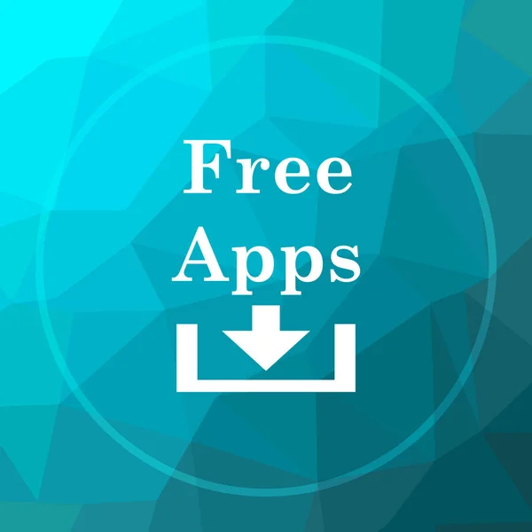 Gratis Apps Kostenlose Apps Website Taste Auf Blauem Low Poly — Stockfoto