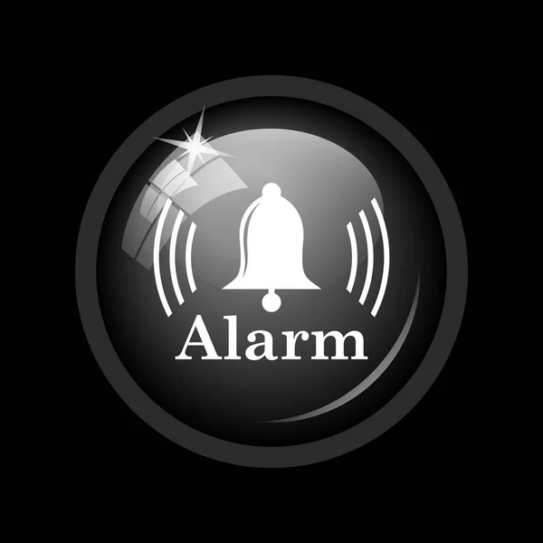 Alarm icon. Internet button on black background.