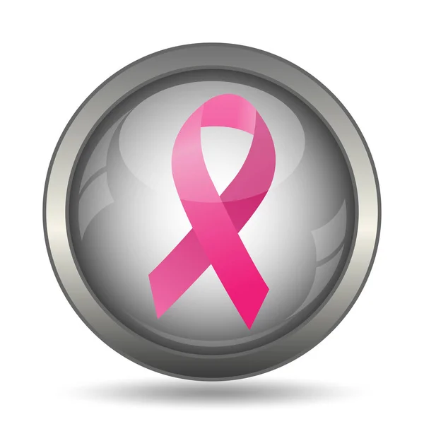 Reast Cancer Ribbon Icon Black Website Button White Background — стоковое фото