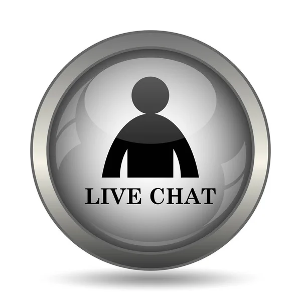 Live chat icon, black website button on white background