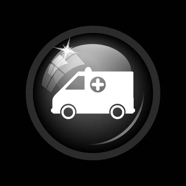 Icono Ambulancia Botón Internet Sobre Fondo Negro —  Fotos de Stock