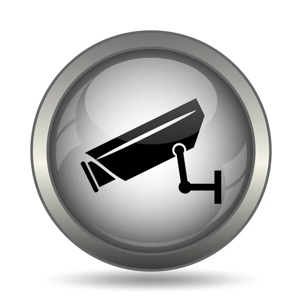 Icono Cámara Vigilancia Botón Del Sitio Web Negro Sobre Fondo —  Fotos de Stock