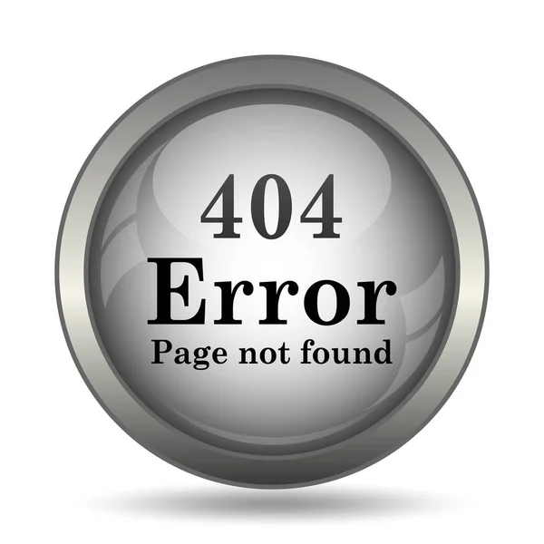 Σφάλμα 404 Ιστοσελίδα Εικονίδιο Μαύρο Κουμπί Λευκό Φόντο — Φωτογραφία Αρχείου