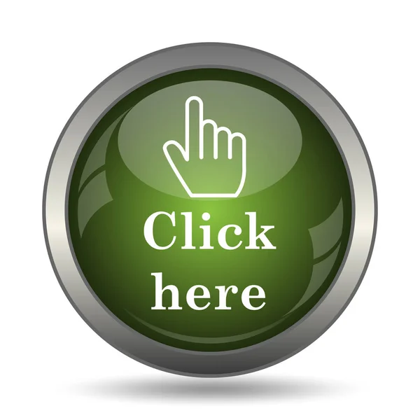 Click Here Icon Internet Button White Background — Stock Photo, Image