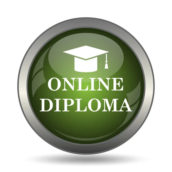 Icono de diploma en línea — Foto de Stock