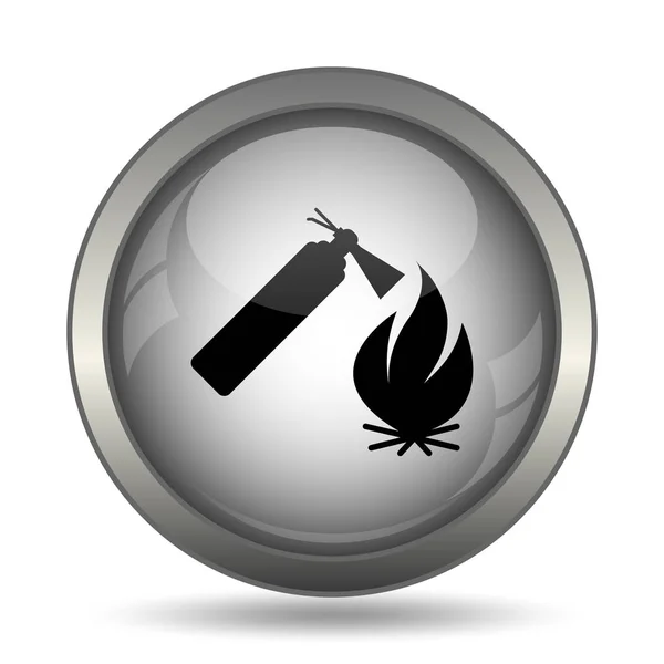 Fire icon, black website button on white background