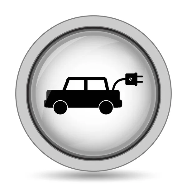 Ηλεκτρικό Αυτοκίνητο Εικονίδιο Κουμπί Internet Άσπρο Φόντο — Φωτογραφία Αρχείου