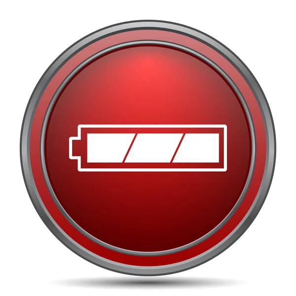 全充电电池图标 白色背景上的互联网按钮 — 图库照片