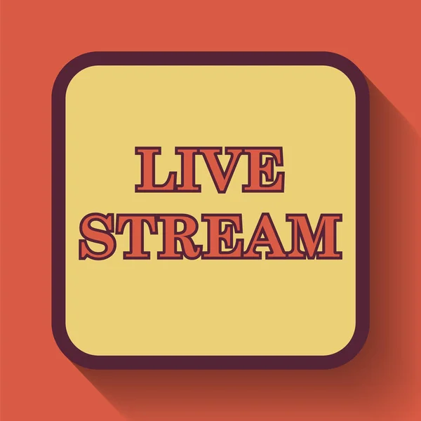 Live stream icon, colored website button on orange background