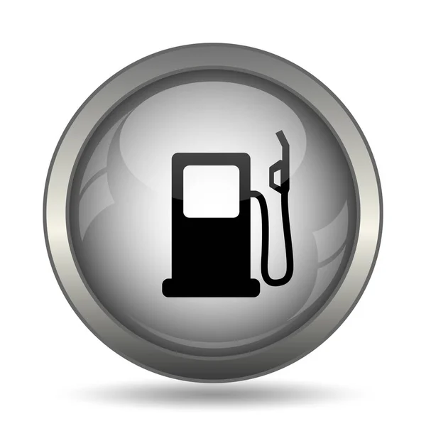 Gas Pump Svart Webbplats Ikonknappen Vit Bakgrund — Stockfoto