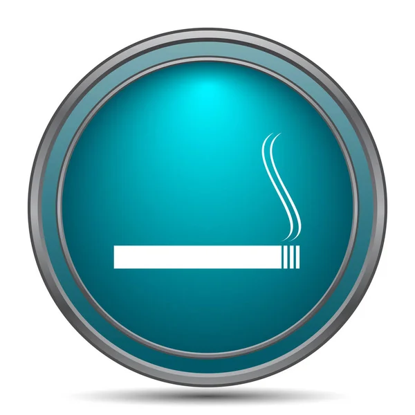 Ícone Cigarro Botão Internet Fundo Branco — Fotografia de Stock