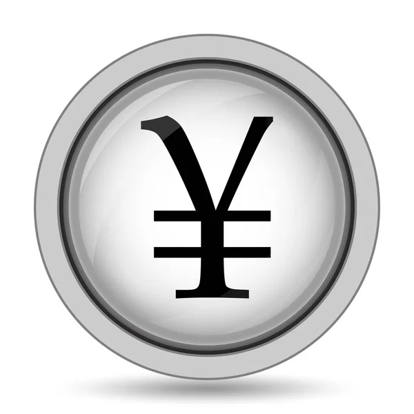Icono Yen Botón Internet Sobre Fondo Blanco —  Fotos de Stock