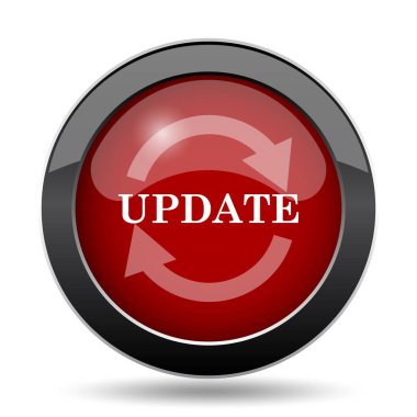 Update simgesi. Beyaz arka plan üzerinde Internet düğmesi