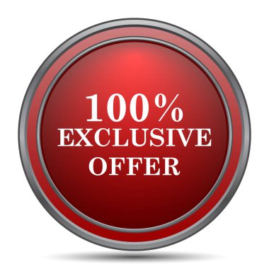 % 100 özel teklif simgesi. Beyaz arka plan üzerinde Internet düğmesi