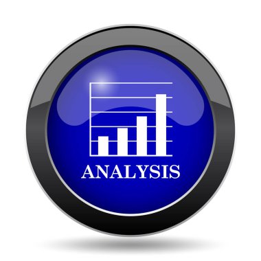 Analiz simgesi. Beyaz arka plan üzerinde Internet düğmesi