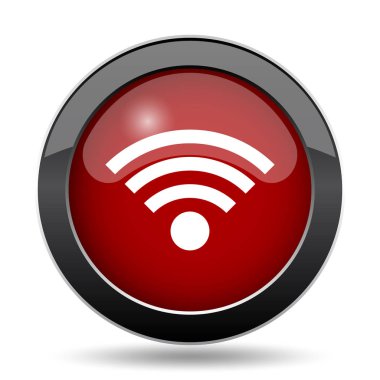 Kablosuz işareti simgesi. Beyaz arka plan üzerinde Internet düğmesi