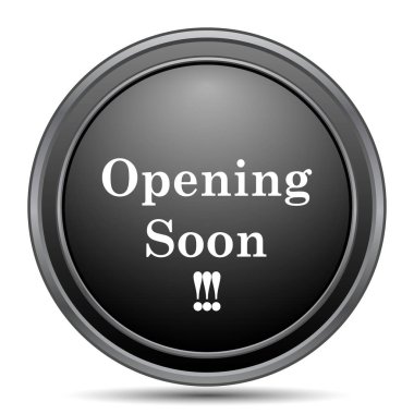 Siyah kutsal kişilerin resmi web sitesi düğme beyaz arka plan üzerinde yakında açılıyor