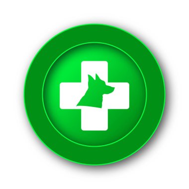 Veteriner simgesi. Beyaz arka plan üzerinde Internet düğmesi