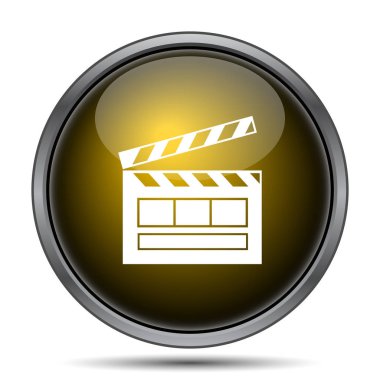 Film simgesi. Beyaz arka plan üzerinde Internet düğmesi