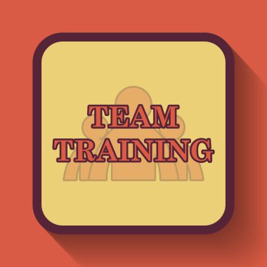 Takım eğitim simgesi, Web sitesi düğmesini turuncu arka plan üzerinde renkli