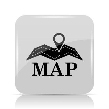 Harita simgesi. Beyaz arka plan üzerinde Internet düğmesi