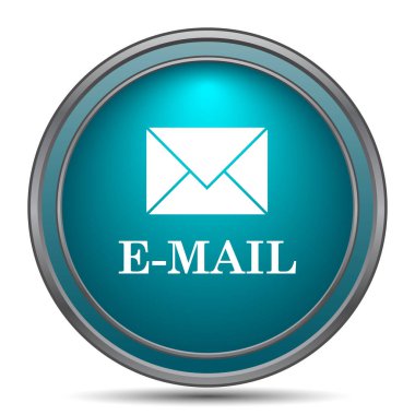 E-posta simgesi. Beyaz arka plan üzerinde Internet düğmesi