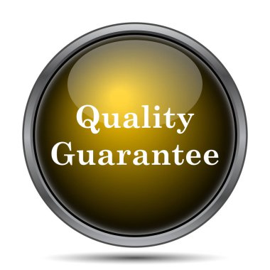 Kalite garantisi simgesi. Beyaz arka plan üzerinde Internet düğmesi