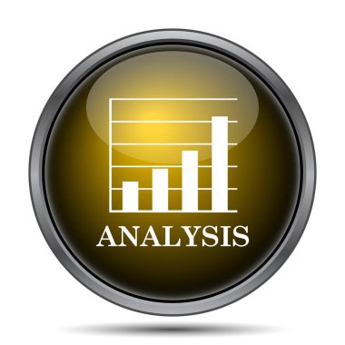 Analiz simgesi. Beyaz arka plan üzerinde Internet düğmesi