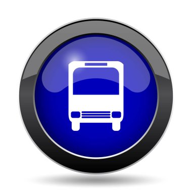 Otobüs simgesi. Beyaz arka plan üzerinde Internet düğmesi