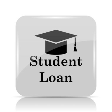 Öğrenci kredi simgesi. Beyaz arka plan üzerinde Internet düğmesi