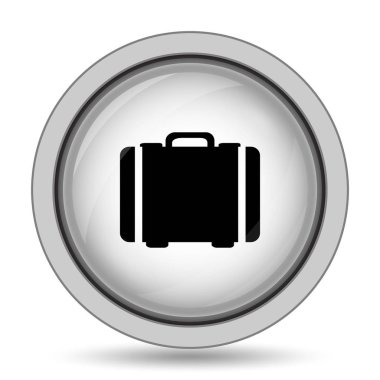 Bavul simgesi. Beyaz arka plan üzerinde Internet düğmesi