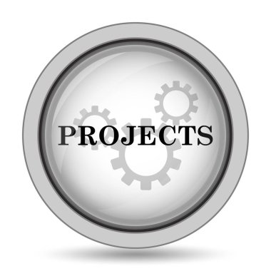 Projeler simgesi. Beyaz arka plan üzerinde Internet düğmesi