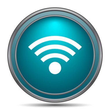 Kablosuz işareti simgesi. Beyaz arka plan üzerinde Internet düğmesi