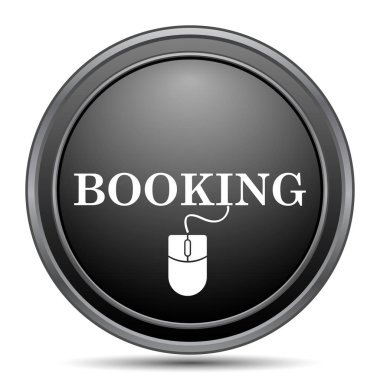 Beyaz arka plan üzerinde siyah kutsal kişilerin resmi web sitesi düğme rezervasyon