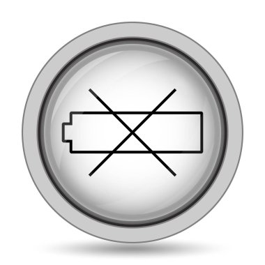 Boş pil simgesi. Beyaz arka plan üzerinde Internet düğmesi