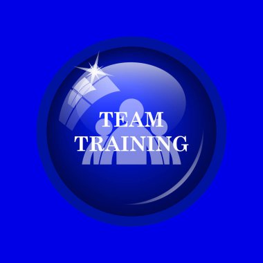 Takım eğitim simgesi. Mavi arka plan Internet düğmesini.