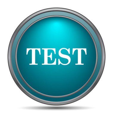 Test simgesi. Beyaz arka plan üzerinde Internet düğmesi