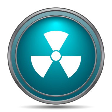 Radyasyon simgesi. Beyaz arka plan üzerinde Internet düğmesi