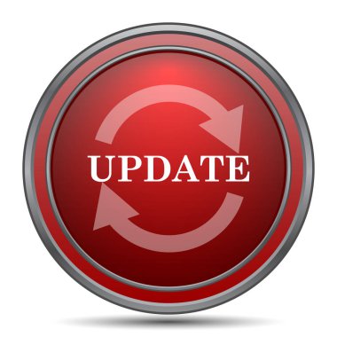 Update simgesi. Beyaz arka plan üzerinde Internet düğmesi