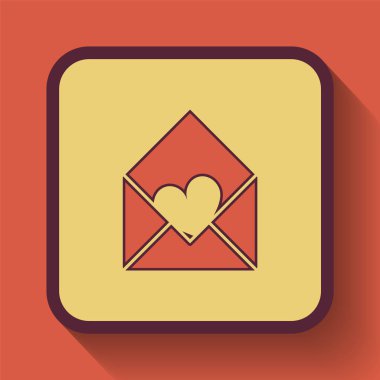 Aşk simgesi, Web sitesi düğmesini turuncu arka plan üzerinde renkli göndermek