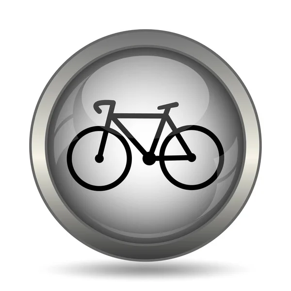 Ícone Bicicleta Botão Site Preto Fundo Branco — Fotografia de Stock