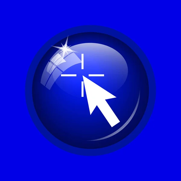 Burada Simgesini Tıklatın Mavi Arka Plan Internet Düğmesini — Stok fotoğraf