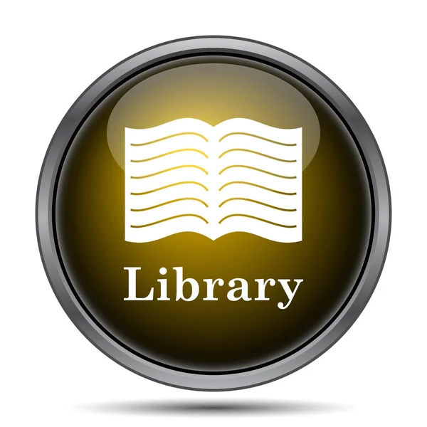 Icona Della Biblioteca Pulsante Internet Sfondo Bianco — Foto Stock