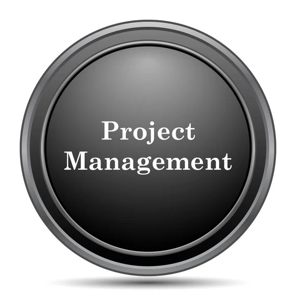 Иконка Управления Проектом Черная Кнопка Сайта Белом Фоне — стоковое фото