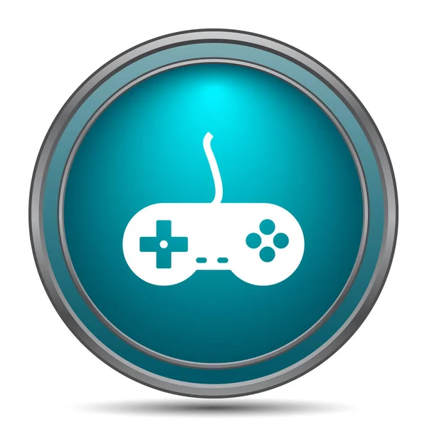 Gamepad Pictogram Internet Knop Witte Achtergrond — Stockfoto